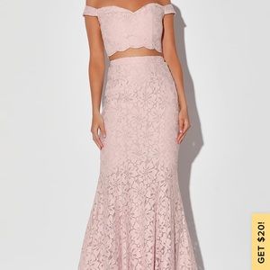 Lulus ballet pink 2 piece dress